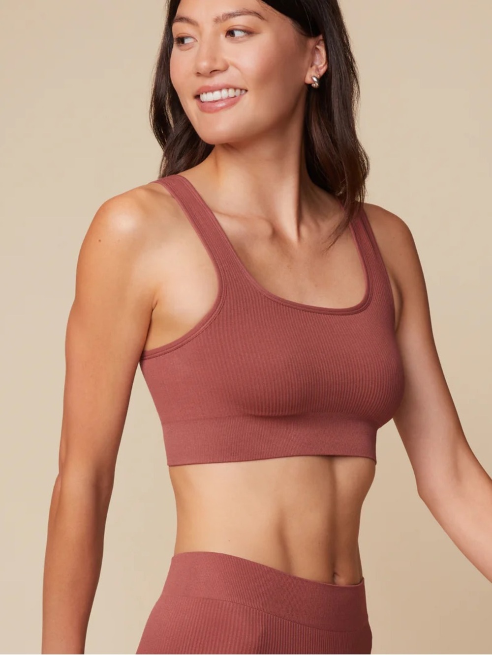 Harper Wilde Lounge Rib Scoop Bralette / clay / small
